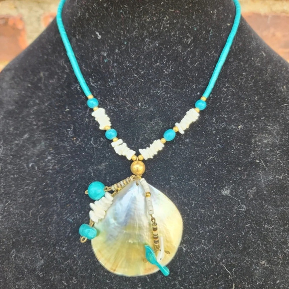 Vintage Hippie MOP‎ beachy Necklace - Picture 4 of 7